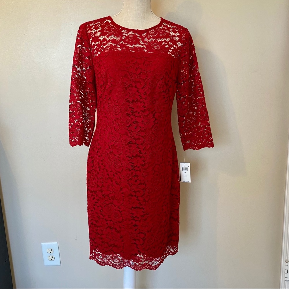 Lauren Ralph Lauren Scalloped Hem Lace Dress